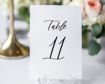 Calligraphy Wedding Table Numbers 11-20 / table card / wedding / table numbers / paper table cards / calligraphy table numbers / calligraphy