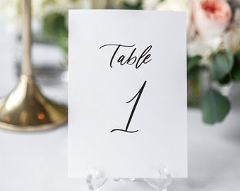Calligraphy Wedding Table Numbers 1-10 / table cards / wedding / table numbers / paper table cards / calligraphy table numbers / calligraphy