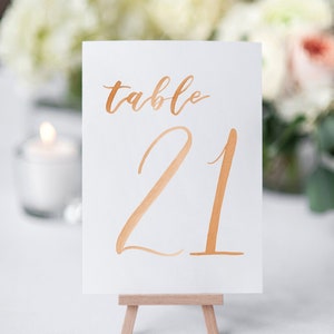 Números de mesa de casamento em aquarela LARANJA 21-30 // cartões de mesa // casamento // números de mesa // cartões de mesa de papel // cartão de aquarela