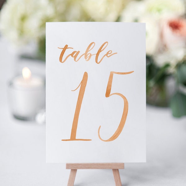 Watercolor Wedding Table Numbers ORANGE 11-20 // table cards // wedding // table numbers // paper table cards // watercolor card