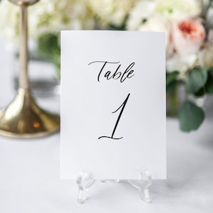 Calligraphy Wedding Table Numbers 1-10 / table cards / wedding / table numbers / paper table cards / calligraphy table numbers / calligraphy