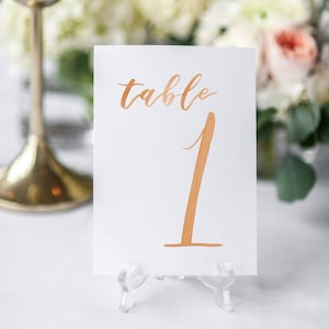 Aquarell Tischzahlen ORANGE // Tischkarten // Aquarell // Hochzeit // Tischnummern // Papiertischchen // Aquarell Karten