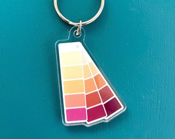 Shades of Sunset Acrylic Keychain // acrylic keychain / designer keychain / graphic designer keychain / color swatch / rainbow keychain