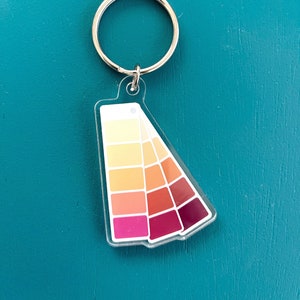 Shades of Sunset Acrylic Keychain // acrylic keychain / designer keychain / graphic designer keychain / color swatch / rainbow keychain