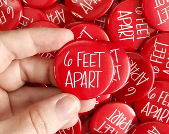 6 Feet Apart Personal Space Pin / button / social distancing / 6 feet away / covid event button / coronavirus button / COVID-19 button