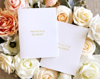 Promises to Keep Gold Foil Vow Books Set of 2 // his and hers vow books / wedding vow book / wedding accessories / gold foil / wedding vows