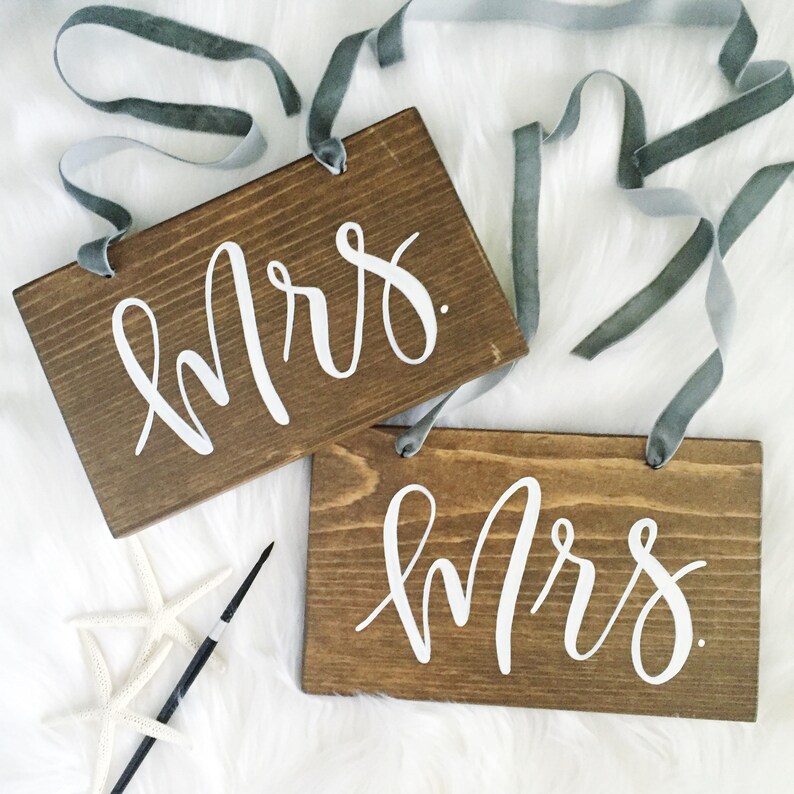 Just Married Wedding Chair Signs / Chair Signs / Wedding Etsy