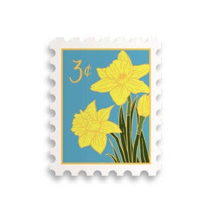 March Daffodil Birth Month Stamp Sticker // birth month / water bottle sticker / floral sticker / flower / plant lady / flower stamp