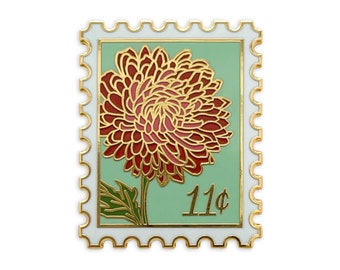 Chrysanthemum (November) Birth Month Enamel Pin // birth month / enamel pin / hard enamel / floral pin / flower pin / plant lady pin /flower