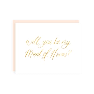 Gold Foil Will You Be My Maid Of Honor Card // be my maid of honor / bridesmaid proposal / wedding / wedding ask card /be my bridesmaid