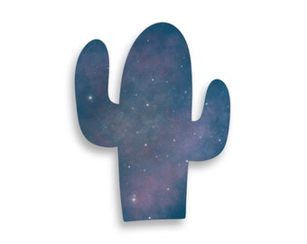 Galaxy Cactus Sticker // desert cactus / succulent / cactus / desert sticker / laptop / water bottle sticker / galaxy / celestial sticker