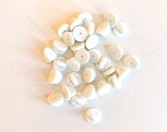 White Pin Backs // white rubber pin backs / white pin covers / pin backers / pin clutches / pin clutch / enamel pin back / rubber clutch