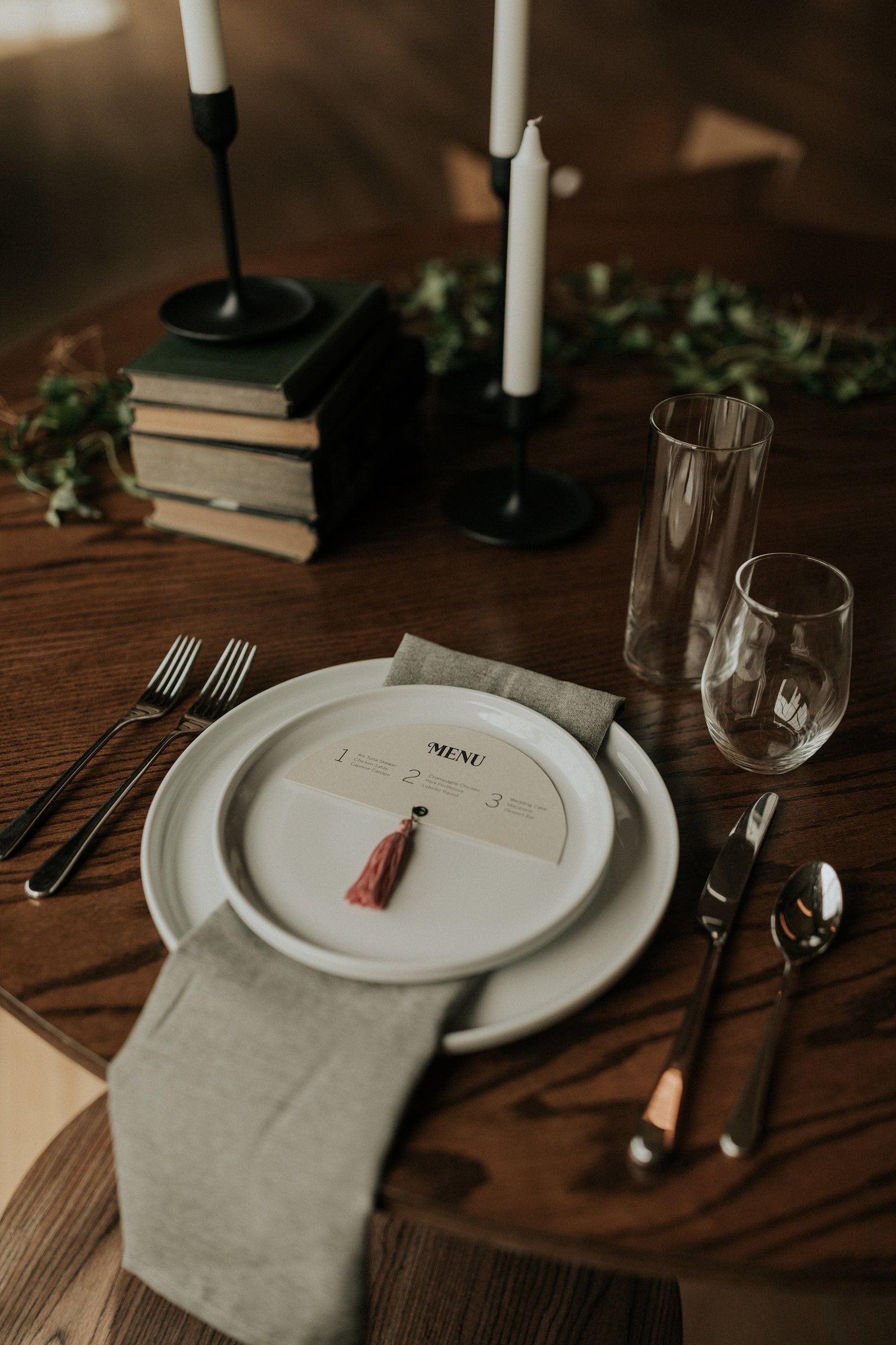 Square Tassel Menus //wedding Menu // Midcentury // Etsy