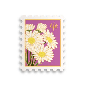 April Daisy Birth Month Stamp Sticker // daisy / birth month / water bottle sticker / floral sticker / flower /plant lady / flower stamp
