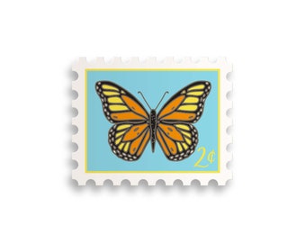 Monarch Butterfly Stamp Sticker // butterfly sticker / monarch / animal sticker / stamp sticker / laptop sticker / notebook sticker