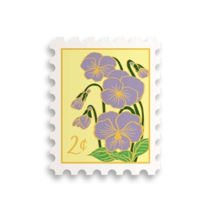 February Violets Birth Month Stamp Sticker // birth month / water bottle sticker / floral sticker / flower /plant lady / flower stamp