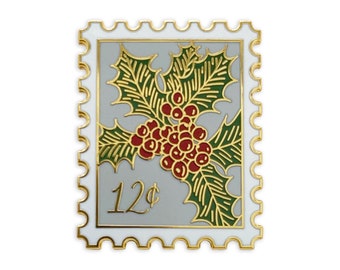 Holly (December) Birth Month Enamel Pin // birth month / enamel pin / hard enamel / floral pin / flower pin / plant lady pin / flower stamp