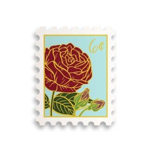 June Rose Birth Month Stamp Sticker // birth month / water bottle sticker / floral sticker / flower /plant lady / flower stamp