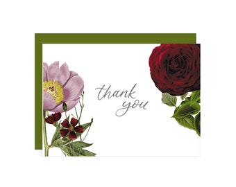 Romantic Thank You Card // thank you card / plant lover / plant mom / thank you / thanks / thank u / plant lady / thankful / roses / flowers