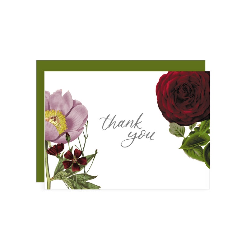 Romantic Thank You Card thank you card plant lover plant mom thank you thanks thank u plant lady thankful roses flowers