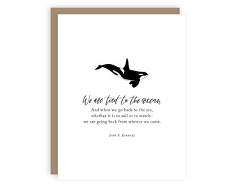 Orca Conservation Letterpress Card (Orca) / orca conservation / killer whale / orca print / whale art / save our seas / save the whales