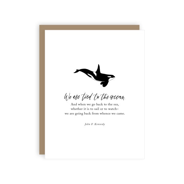 Orca Conservation Letterpress Card (Orca) / orca conservation / killer whale / orca print / whale art / save our seas / save the whales