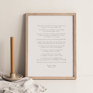 SINGLE Custom Calligraphy Vow // poème écrit à la main / poème personnalisé / cadeau de mariage du premier anniversaire / devis personnalisé / vœux de calligraphie
