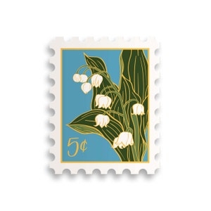 May Lily of the Valley Birth Month Stamp Sticker // birth month / water bottle sticker / floral sticker / flower /plant lady / flower stamp