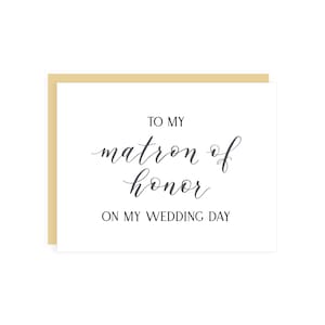 À ma matrone d'honneur sur ma carte de jour de mariage // carte de mariage matrone d'honneur / carte de matrone d'honneur / carte de meilleur ami / carte de jour de mariage