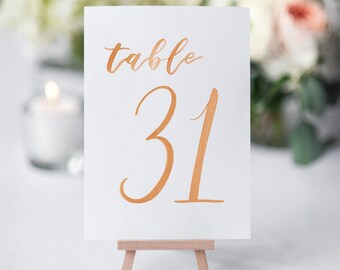 Watercolor Wedding Table Numbers ORANGE 31-40 // table cards // wedding // table numbers // paper table cards // watercolor card