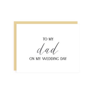 À mon père le jour de mon mariage carte // carte de mariage père / carte mariée à père / carte papa / carte de jour de mariage / papeterie de mariage / papa