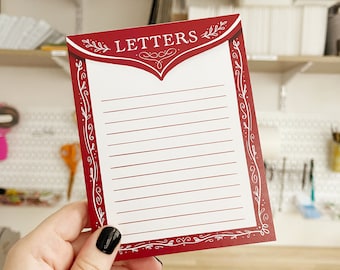 Red Letter Day Notepad // lined notepad / letters notepad / to-do list / grocery list / desktop notepad / fun notepad / notes / memo