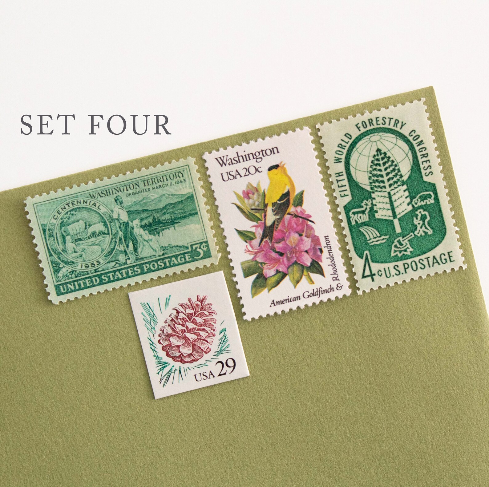 PNW Vintage Postage Set // Seattle Postage // Vintage Postage Etsy
