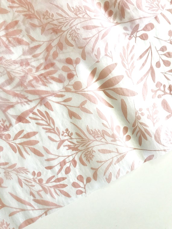 Pink Floral Tissue Paper Pack of 6 // Gift Wrap / Flower 