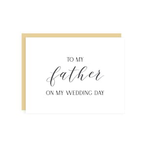 À mon père le jour de mon mariage carte // carte de mariage père / carte mariée à père / carte papa / carte de jour de mariage / papeterie de mariage / papa