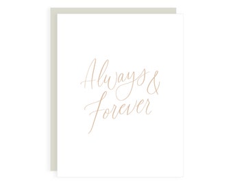 Always and Forever Card // carte d'anniversaire / saint valentin / anniversaire de mariage / amour / carte pour elle / carte pour lui / je t'aime carte