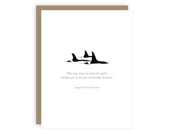 Orca Conservation Letterpress Card (Orca) / orca conservation / killer whale / orca print / whale art / save our seas / save the whales