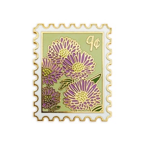 Aster (September) Birth Month Enamel Pin // birth month / enamel pin / hard enamel / floral pin / flower pin / plant lady pin / flower stamp