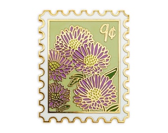 Aster (September) Birth Month Enamel Pin // birth month / enamel pin / hard enamel / floral pin / flower pin / plant lady pin / flower stamp