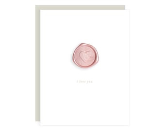 I Love You Wax Seal Card // wax seal anniversary card / love card / valentine's day card / best friend / cards / gifts / wax seal / heart