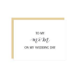 À ma mère sur ma carte de jour de mariage // carte de mariage de mère / carte de mariée à mère / carte de jour de mariage / carte de maman / papeterie de mariage