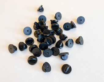 Black Pin Backs // black rubber pin backs / pin backers / black pin covers / pin clutches / pin clutch / enamel pin back / rubber clutch