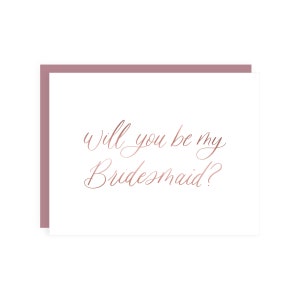 Rose Gold Foil Will You Be My Bridesmaid Card // être ma demoiselle d'honneur / mariage / être ma demoiselle d'honneur / proposition de demoiselle d'honneur / cartes de demande de mariage