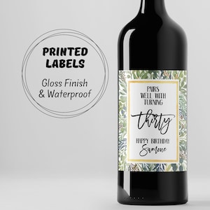 Custom Birthday Wine Label - Personalized for Milestone Birthdays, 21st to 60th, Champagne Label