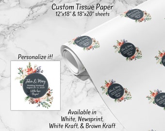 Custom Branded Tissue Paper Sheets for Gifts & Product Packaging