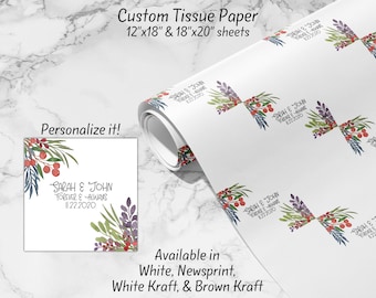 Custom Branded Tissue Paper Sheets for Gifts & Product Packaging