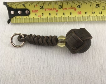 Leather Monkey Fist Keychain