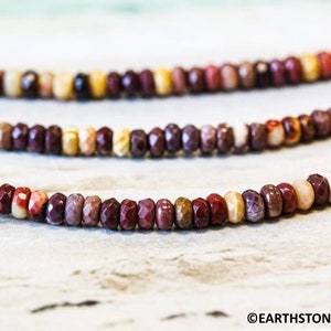 S-M/ Mookaite 4mm/ 6mm/ 8mm Faceted Rondelle Beads 15.5&quot; strand Genuine Jasper gemstone beads For Jewelry Making