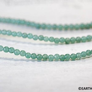 S/ Aventurine 3mm/ 6mm Round Beads 15.5" strand Natural green gemstone quartz beads, For Spacer, Crafts, And DIY Jewelry Designs