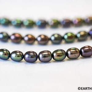 Freshwater Pearl 7.5x9mm Rice Beads 15.5" strand Dyed
